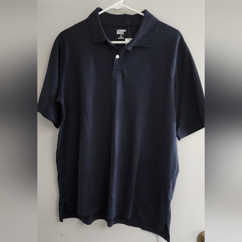 Lands' End Men's Navy Polo Shirt Size XXL